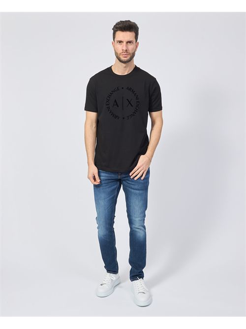 T-shirt nera Armani Exchange in cotone con logo ARMANI EXCHANGE | 8NZTCD-Z8H4Z1200